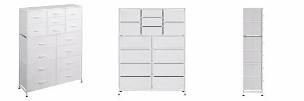 Recalled WLIVE Fabric 15-Drawer Dresser in White