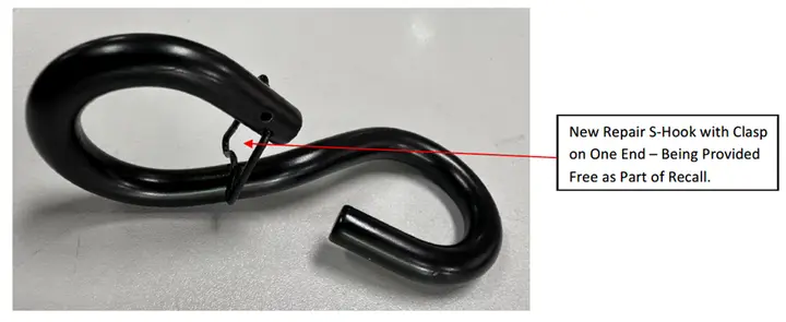Free replacement S-hook with clasp
