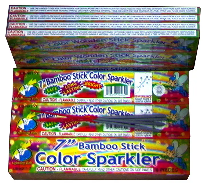 Recalled Bamboo Stick Color Sparklers