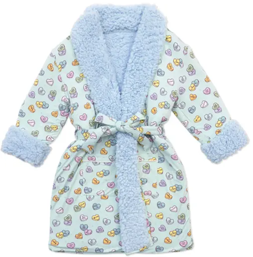 Recalled Bellabu Bear Children's Robe - Candy Hearts Blue