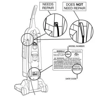 Diagram of recalled Bissel vacuum cleaner
