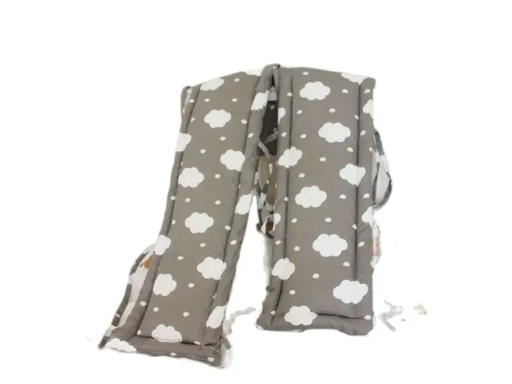 Recalled Padded Crib Bumper in the Color of Gray with White Clouds