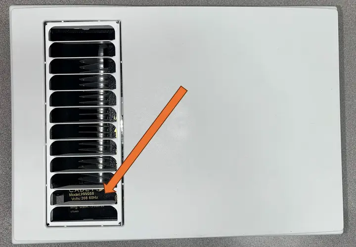 Model and manufacturing date location