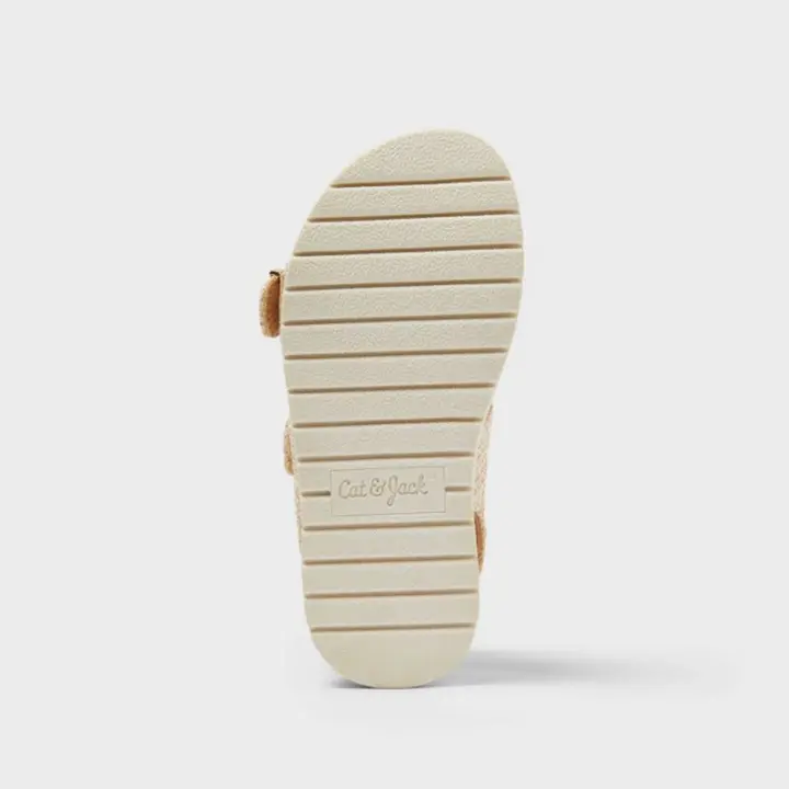 Cat & Jack is printed on the shoe's sole and bottom of the recalled toddler sandals