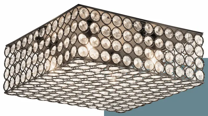 Kichler Krystal Ice ceiling fixture (square bronze finish)