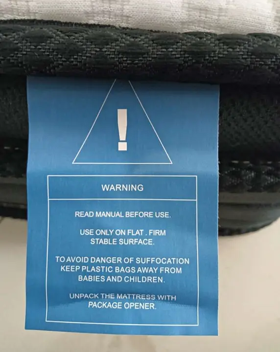 Recalled Crayan Mattress Labeling