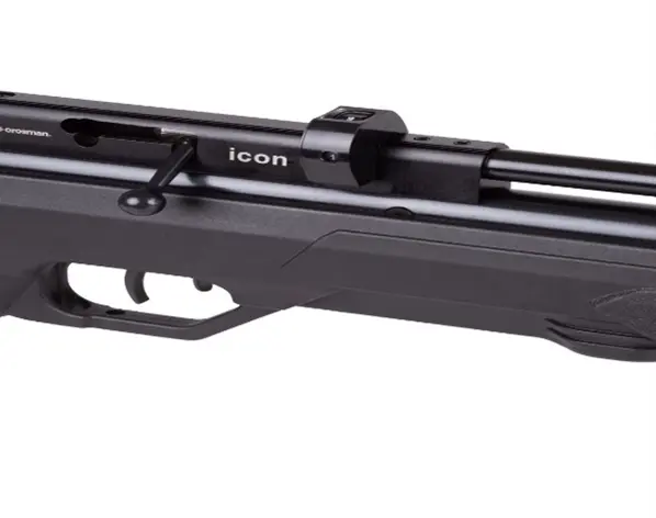 The name of the model "icon" on the right-hand side of the rifle