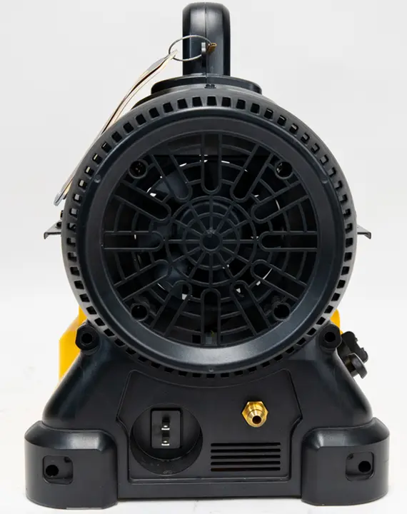 Fan location on the recalled DEWALT 70,000 BTU outdoor portable cordless forced air propane heater Model DXH70CFAVX
