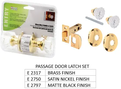 Recalled Glass Doorknobs Passage Door Latch Set