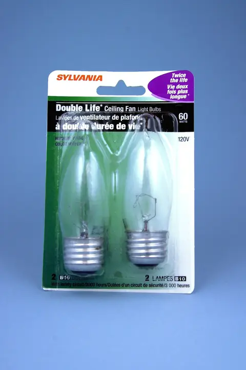 Recalled Sylvania "Double Life Ceiling Fan" 60-watt B10 light bulbs