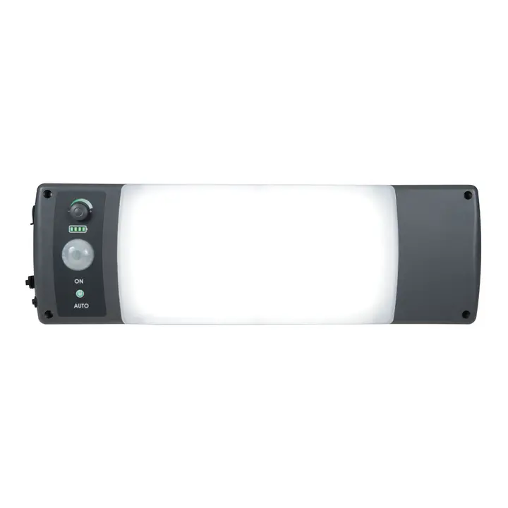The recalled ALL-Pro WPS2040M solar-powered motion-activated outdoor LED light.  Includes a solar panel that is connected by wire to the fixture.