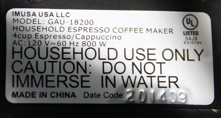 Model number and date code locations