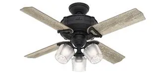 Hunter fan 52262 Brunswick 44" with 3 lights in black (natural iron) housing