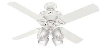 Hunter fan 54184 Brunswick 52" with 4 lights in white housing