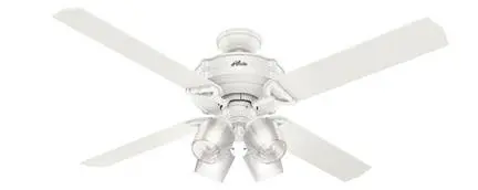 Hunter fan 54178 Brunswick 60" with 4 lights in white housing