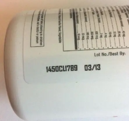 Lot Number on Bottle