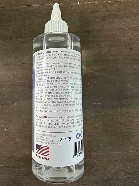 Back of the Recalled Golf Grip Solution