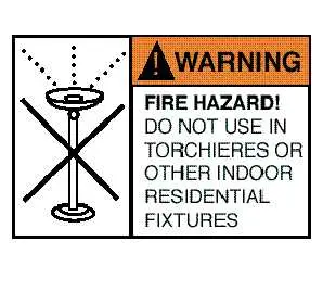 Warning Label that will be added to bulb packaging and new bulbs