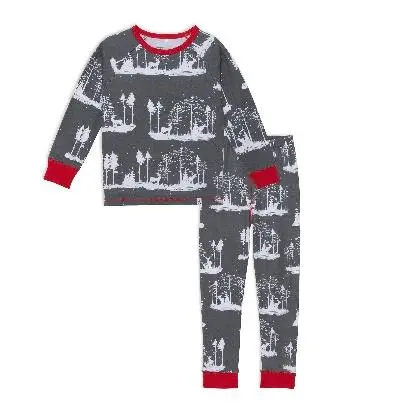 Recalled Deux Par Deux Children's Two-Piece Pajamas (Deer and Trees)
