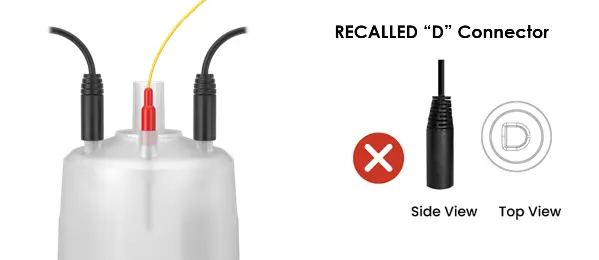 Recalled Steam Humidifier "D" Shaped Electrode Connector Wires