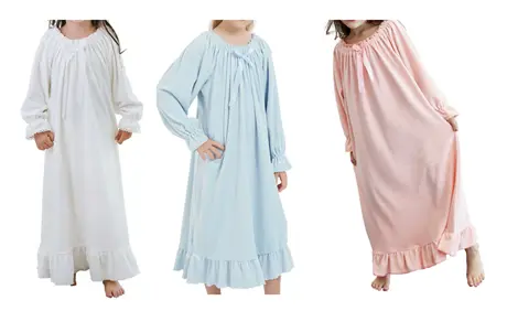 Recalled Girls' Princess Nightgown, Winter Soft Fleece Long Sleeve Sleepwear