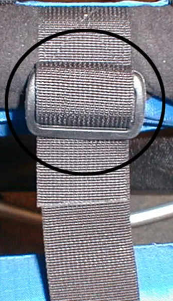Recalled Kelty K.I.D.S. backpack seat height adjustment strap