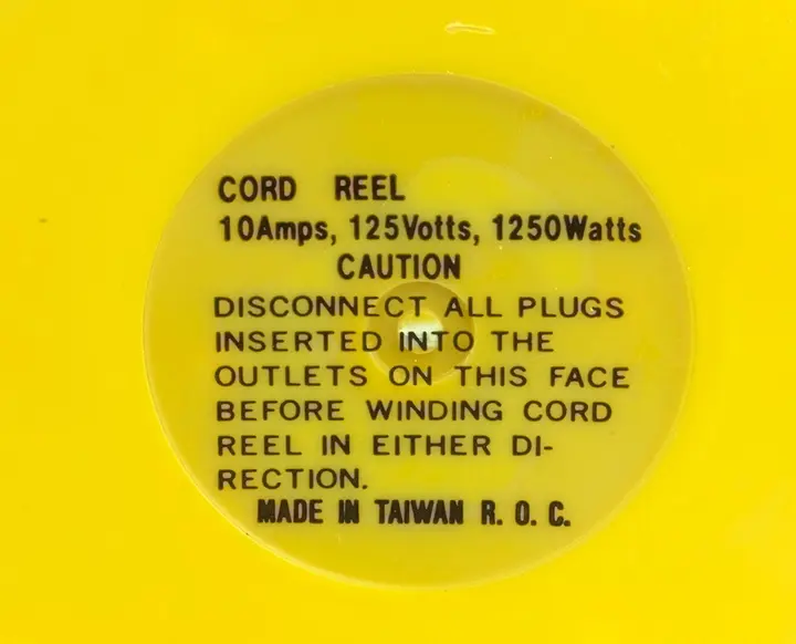 Label on recalled cord reel