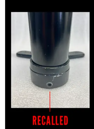 Only Lezyne bicycle floor pumps with a bleed valve on the front of the base are included in this recall