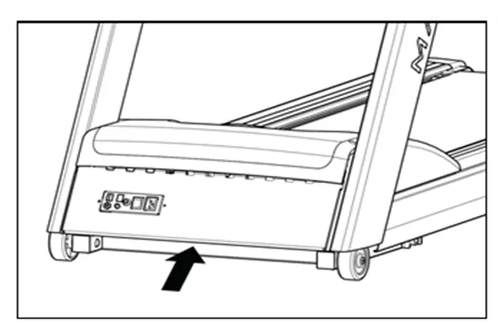 Location on recalled treadmill of serial number