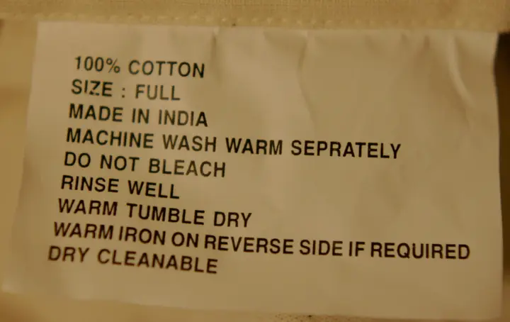 Label on recalled mattress pad