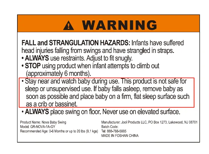 New seat warning label to be provided as part of the repair kit