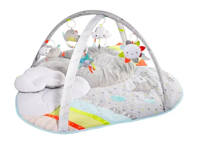 The Silver Lining Cloud Activity Gym with raindrop cloud toy attached