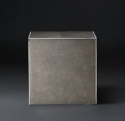 Smythson Shagreen side table smoke and steel