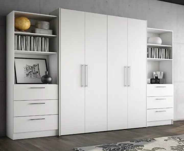 Recalled Murphy bed sold online under the brand names Ivy Bronx, Stellar Home Furniture, and Wade Logan with the bed closed (shown with vertical handles)