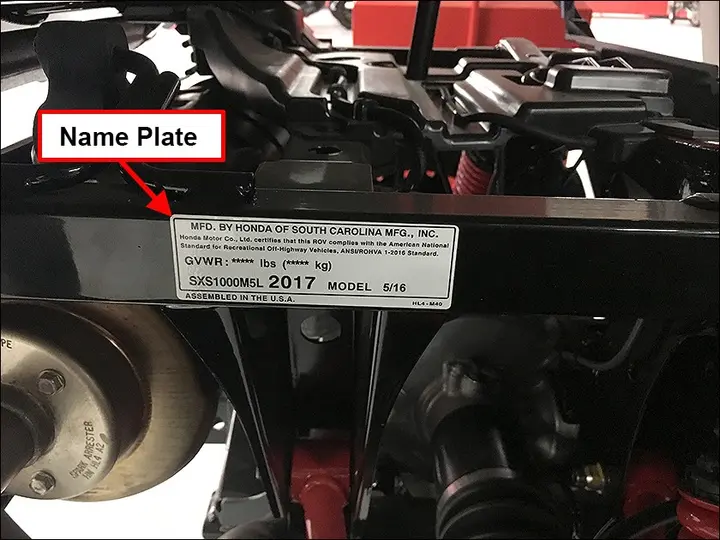 Location of Name Plate