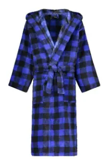 Recalled Mark of Fifth Avenue children's robe – blue plaid