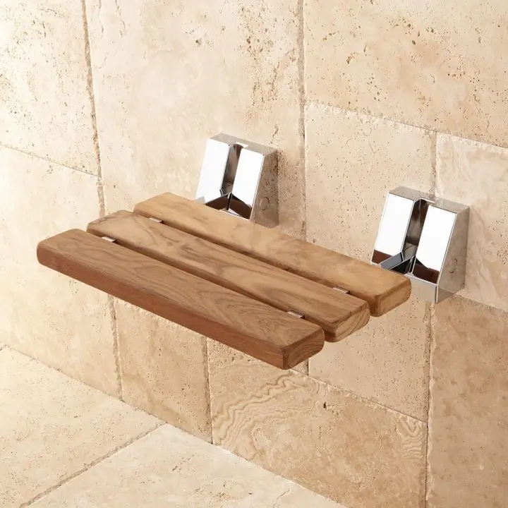 Recalled mounted wall seat with chrome finish