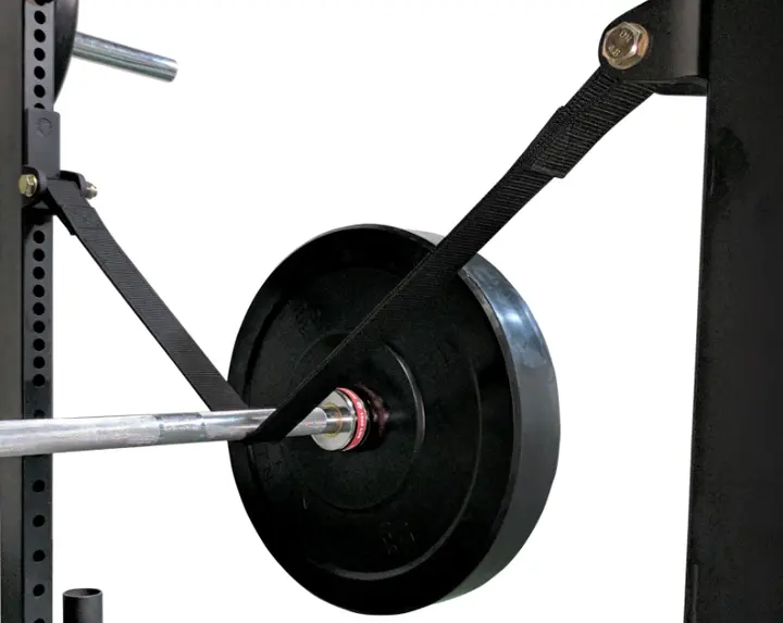 Strap Assembly in use with weighted bar on straps