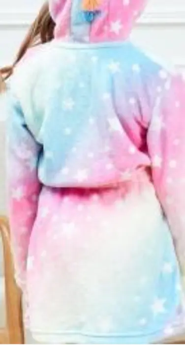 Recalled Children's Robe: White Stars Pink/Blue Tie-Dye