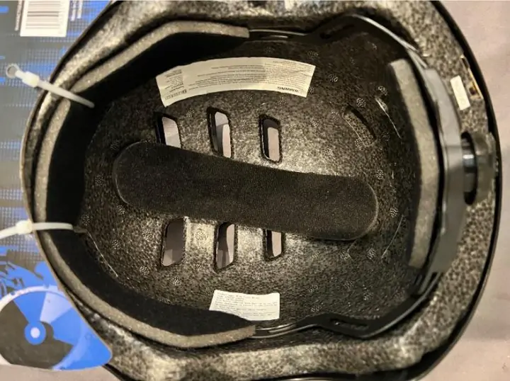 Location of label inside the helmet