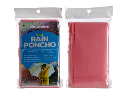 Wealers’ kids red rain poncho