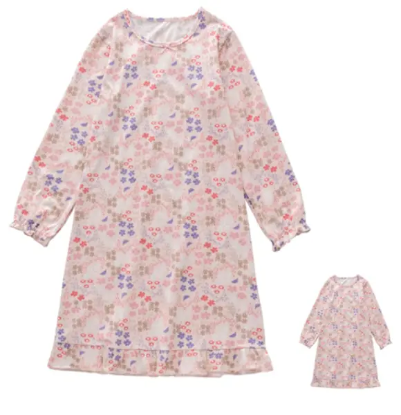 Recalled AllMeInGeld Children's Nightgown with Matching Doll Nightgown in Pink with Flower Print