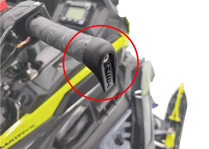 Close-up of Recalled Snowmobile Handlebar Hooks