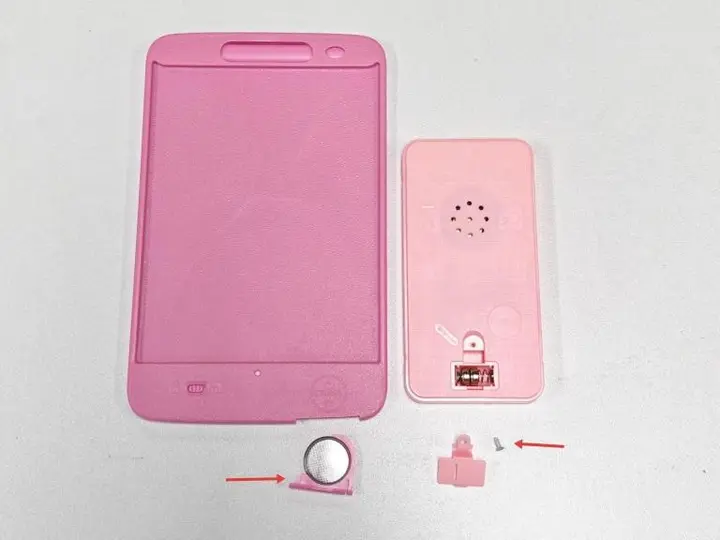 Recalled Meaicezli Toy Cell Phone and Writing Tablet (back view)