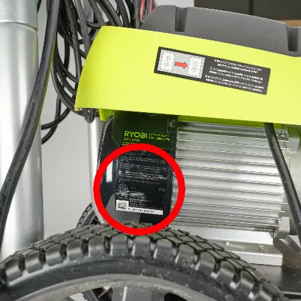 The model and serial number can be found on the data plate located on the side of the motor housing