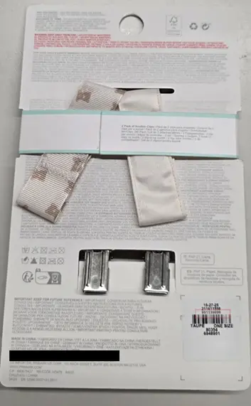 Recalled Primark Little Bear 2-pack Soother Clip (product code location)