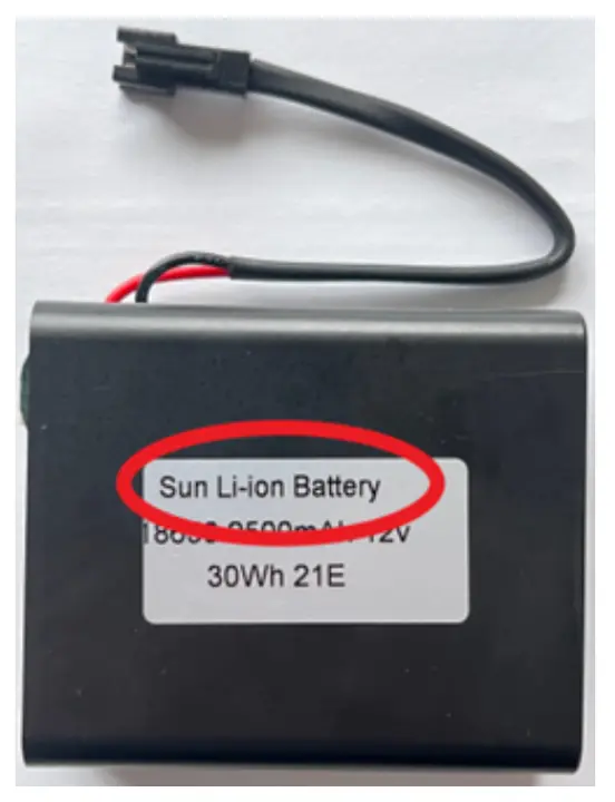 Recalled XS Replacement Battery Model