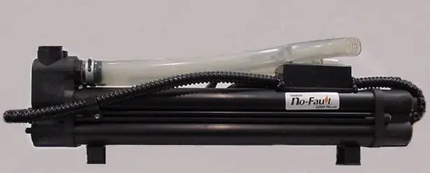 Recalled No-Fault® 6000 model spa heater (magnified)