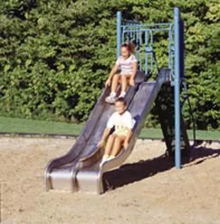 Recalled playground stainless steel slide, double