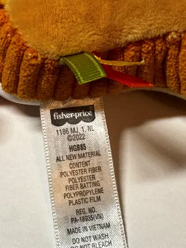 Recalled Brunch & Go Stroller Toy Tag with model number